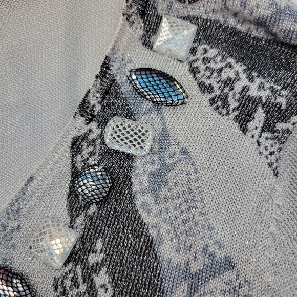 Berek 2 Womens Sweater Size XL Jewel Embellished Snake Print - Picture 11 of 15